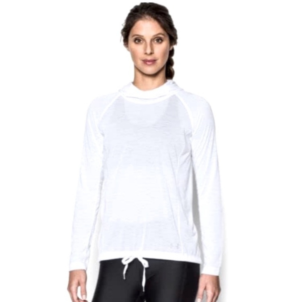 UA Under Armour Women's  White Lightweight Pullover Hoodie SM Athleisure Sport